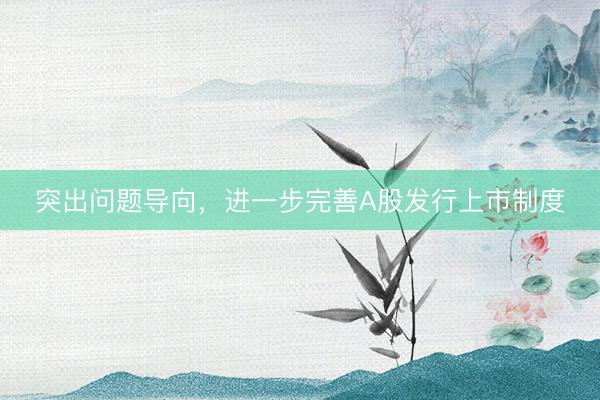突出问题导向，进一步完善A股发行上市制度