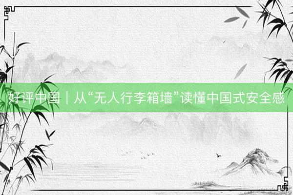 好评中国｜从“无人行李箱墙”读懂中国式安全感