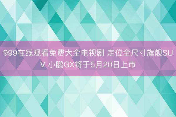 999在线观看免费大全电视剧 定位全尺寸旗舰SUV 小鹏GX将于5月20日上市