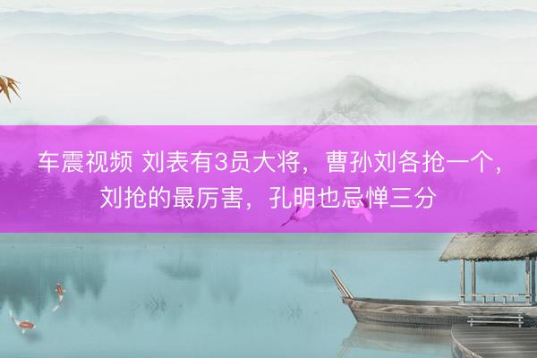 车震视频 刘表有3员大将，曹孙刘各抢一个，刘抢的最厉害，孔明也忌惮三分