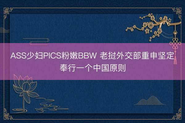 ASS少妇PICS粉嫩BBW 老挝外交部重申坚定奉行一个中国原则
