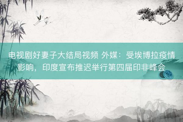 电视剧好妻子大结局视频 外媒：受埃博拉疫情影响，印度宣布推迟举行第四届印非峰会