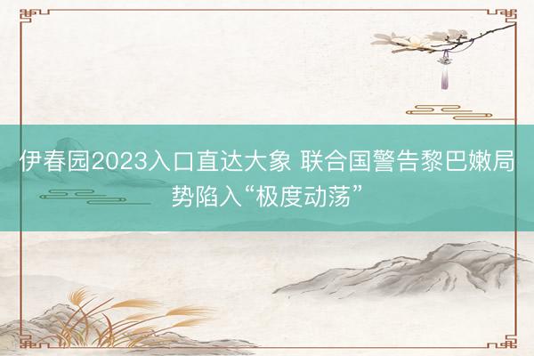 伊春园2023入口直达大象 联合国警告黎巴嫩局势陷入“极度动荡”
