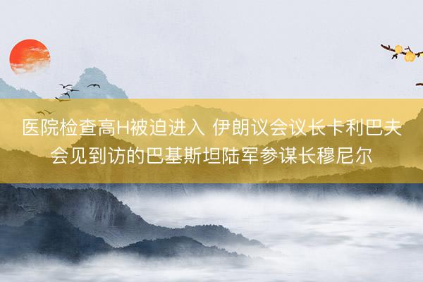 医院检查高H被迫进入 伊朗议会议长卡利巴夫会见到访的巴基斯坦陆军参谋长穆尼尔