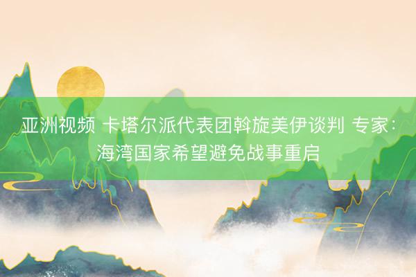 亚洲视频 卡塔尔派代表团斡旋美伊谈判 专家：海湾国家希望避免战事重启