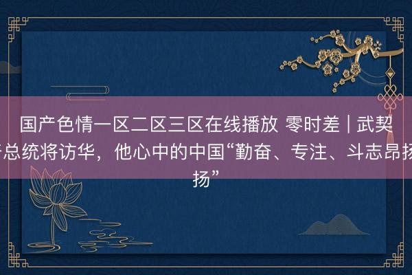 国产色情一区二区三区在线播放 零时差 | 武契奇总统将访华，他心中的中国“勤奋、专注、斗志昂扬”
