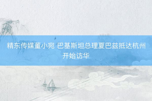 精东传媒董小宛 巴基斯坦总理夏巴兹抵达杭州开始访华