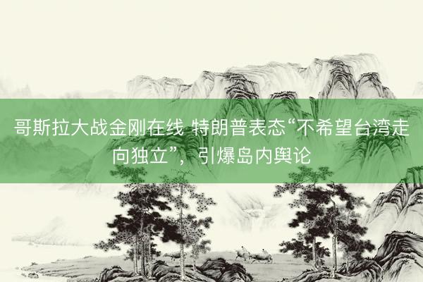 哥斯拉大战金刚在线 特朗普表态“不希望台湾走向独立”，引爆岛内舆论