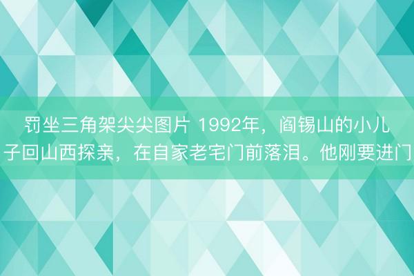 罚坐三角架尖尖图片 1992年，阎锡山的小儿子回山西探亲，在自家老宅门前落泪。他刚要进门