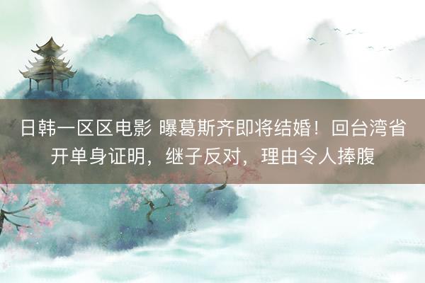 日韩一区区电影 曝葛斯齐即将结婚！回台湾省开单身证明，继子反对，理由令人捧腹
