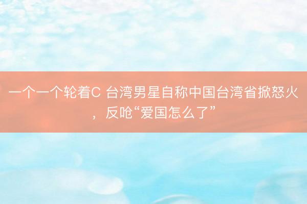 一个一个轮着C 台湾男星自称中国台湾省掀怒火，反呛“爱国怎么了”