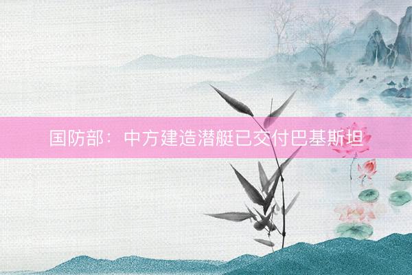 国防部：中方建造潜艇已交付巴基斯坦
