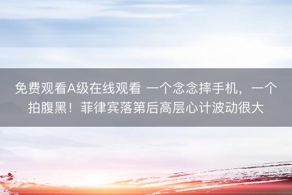免费观看A级在线观看 一个念念摔手机，一个拍腹黑！菲律宾落第后高层心计波动很大
