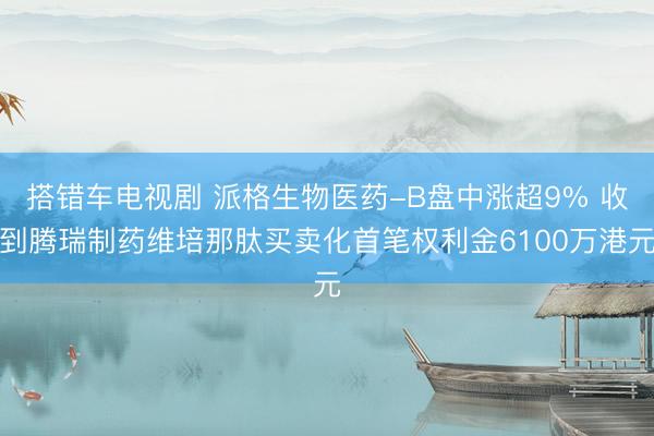 搭错车电视剧 派格生物医药-B盘中涨超9% 收到腾瑞制药维培那肽买卖化首笔权利金6100万港元