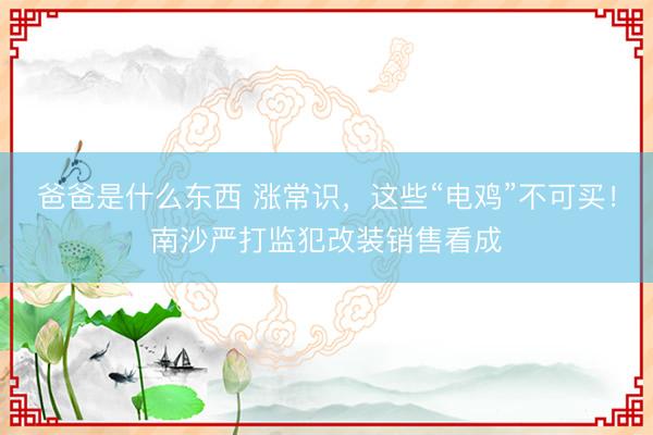 爸爸是什么东西 涨常识,这些“电鸡”不可买!南沙严打监犯改装销售看成