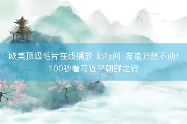 欧美顶级毛片在线播放 此行间·友谊岿然不动！100秒看习近平朝鲜之行