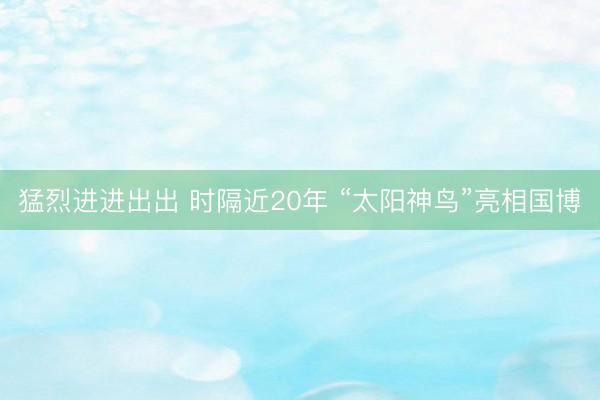 猛烈进进出出 时隔近20年 “太阳神鸟”亮相国博