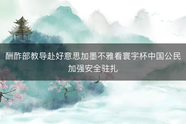 酬酢部教导赴好意思加墨不雅看寰宇杯中国公民加强安全驻扎