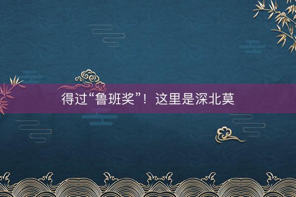 得过“鲁班奖”！这里是深北莫
