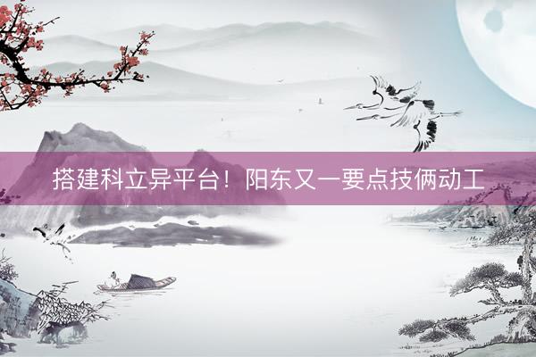 搭建科立异平台！阳东又一要点技俩动工